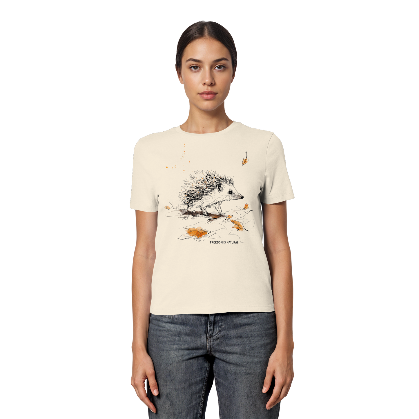 Igel Sketch Art Style - Fitted Ladies Organic Shirt
