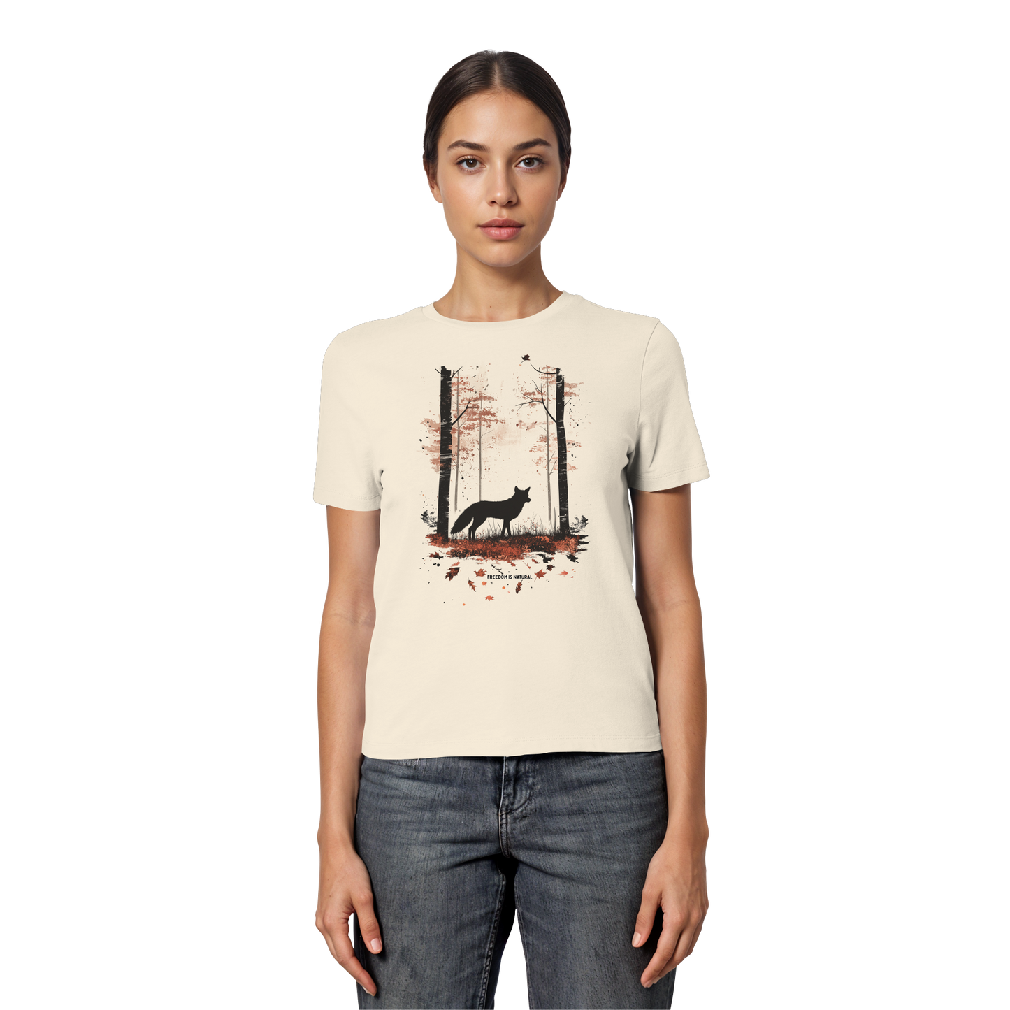Fuchs Watercolor Style - Fitted Ladies Organic Shirt