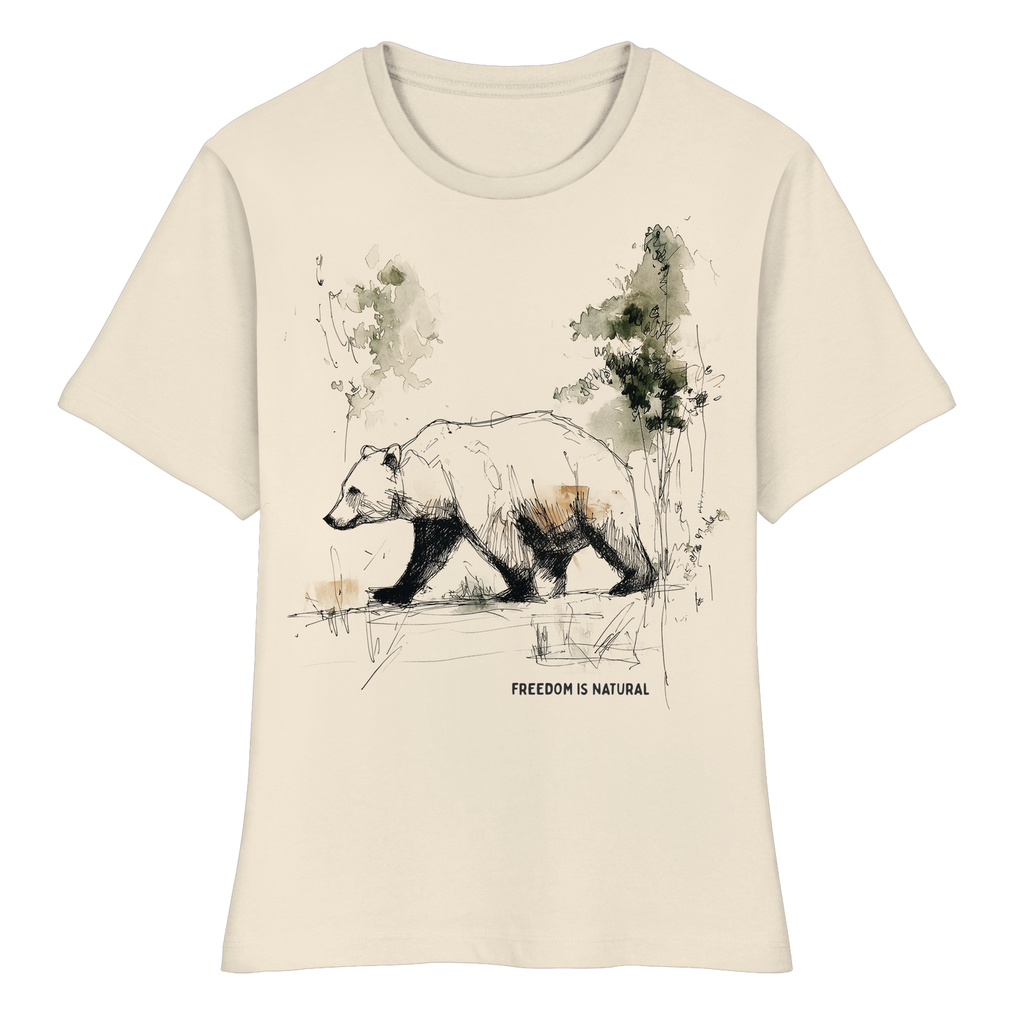 Bär Sketch Art Style - Fitted Ladies Organic Shirt