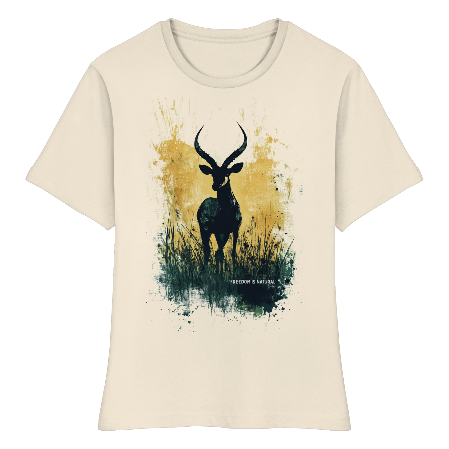 Antilope Watercolor Style - Fitted Ladies Organic Shirt