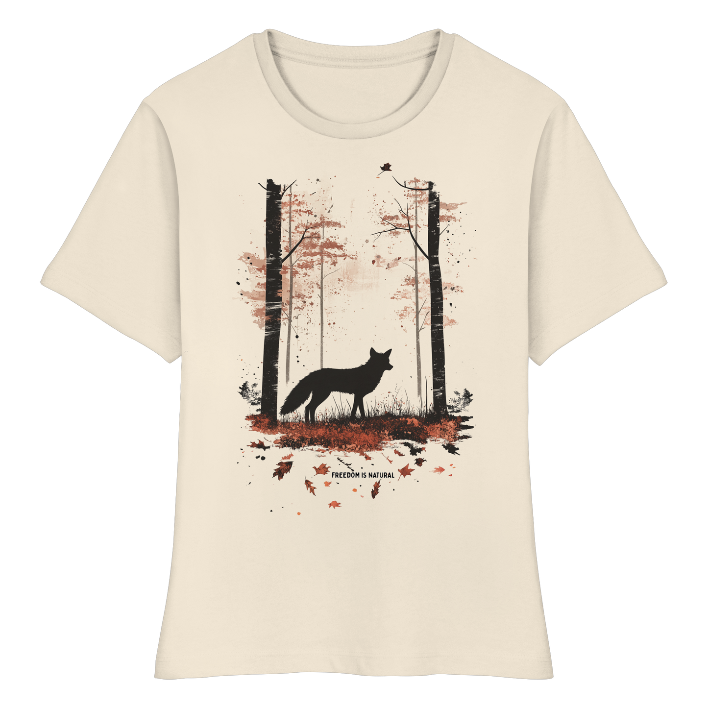 Fuchs Watercolor Style - Fitted Ladies Organic Shirt
