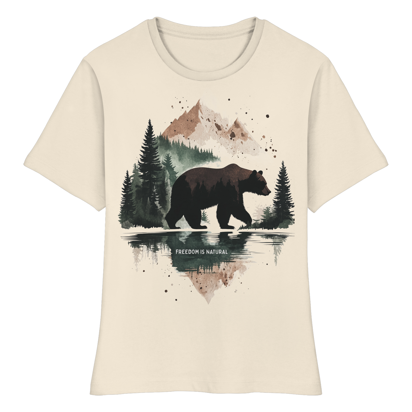 Bär Watercolor Style - Fitted Ladies Organic Shirt