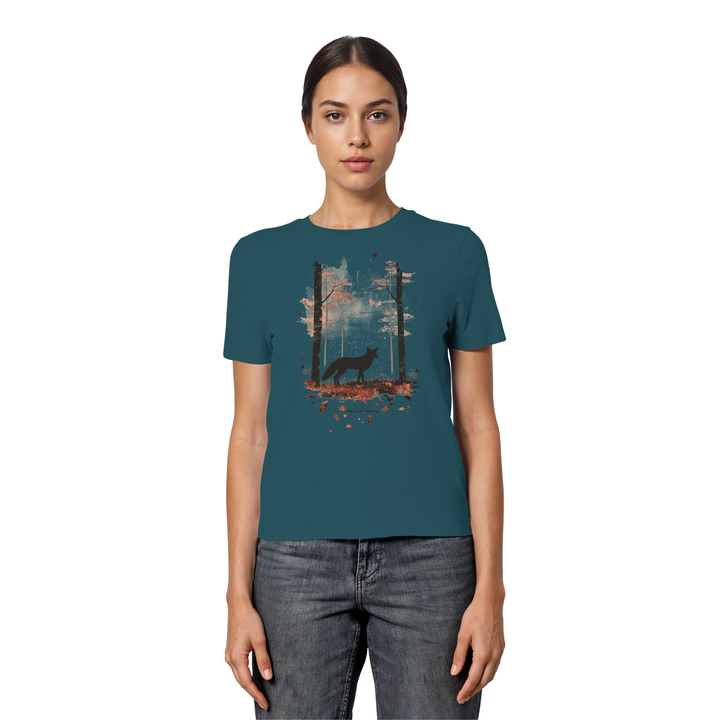 Fuchs Watercolor Style - Fitted Ladies Organic Shirt