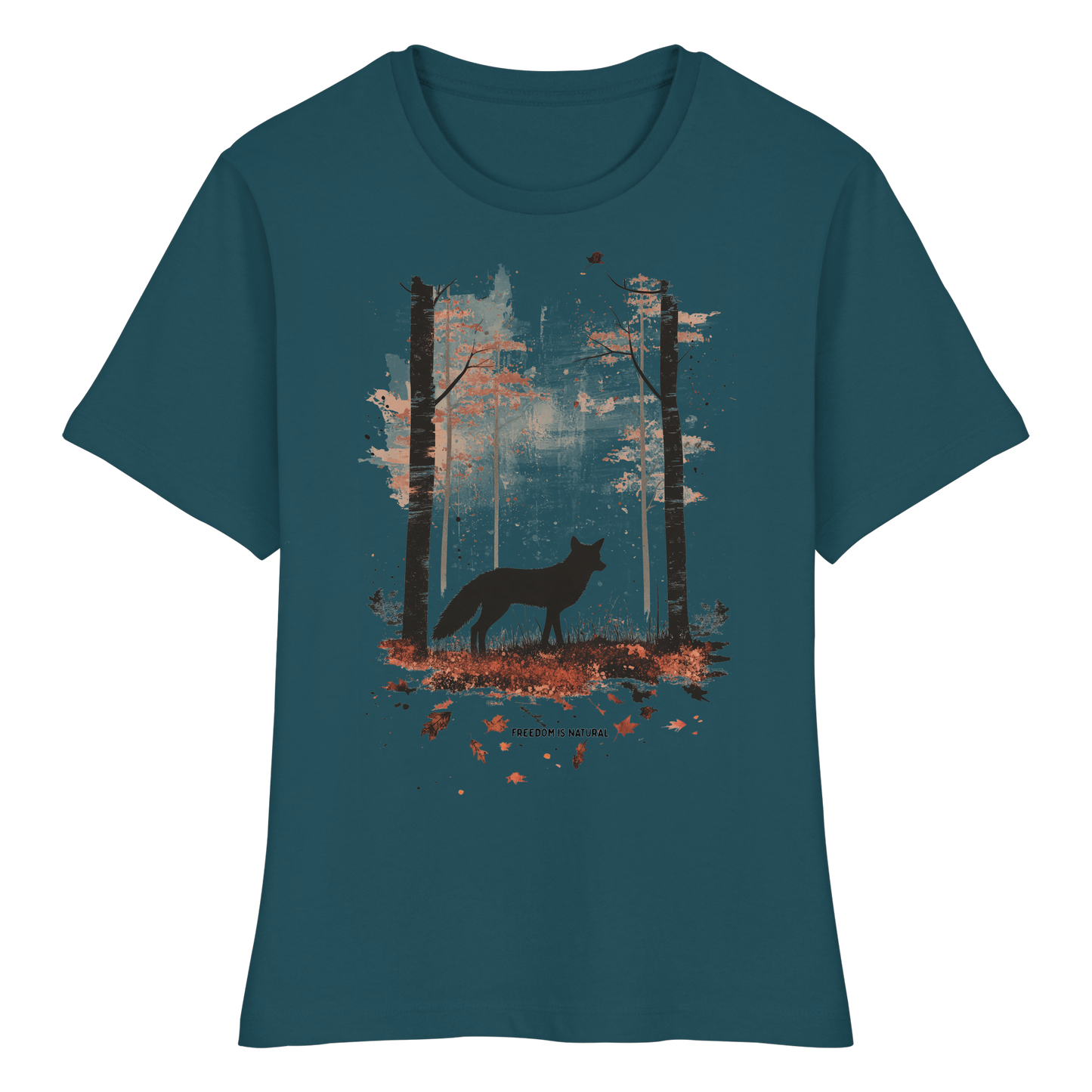Fuchs Watercolor Style - Fitted Ladies Organic Shirt