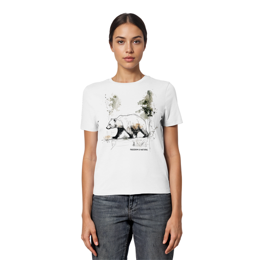 Bär Sketch Art Style - Fitted Ladies Organic Shirt