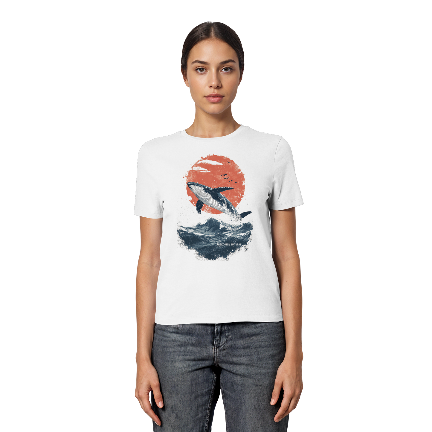 Wal Watercolor Style - Fitted Ladies Organic Shirt