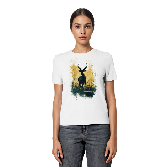 Antilope Watercolor Style - Fitted Ladies Organic Shirt