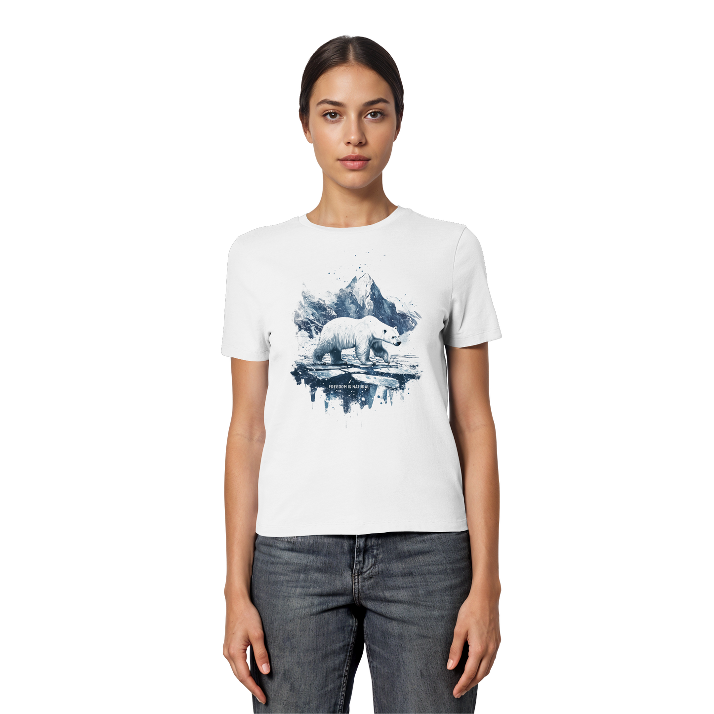 Eisbär Watercolor Style - Fitted Ladies Organic Shirt
