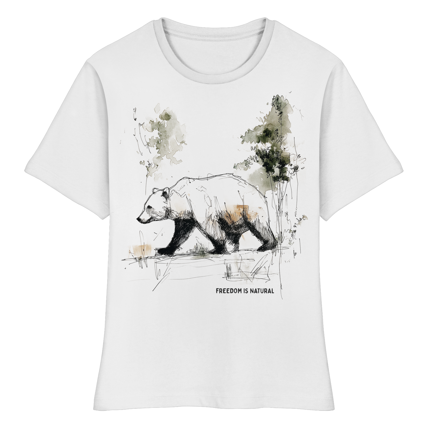 Bär Sketch Art Style - Fitted Ladies Organic Shirt