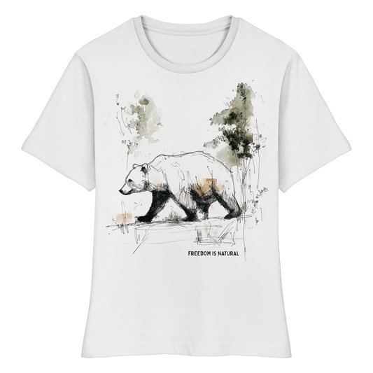 Bär Sketch Art Style - Fitted Ladies Organic Shirt
