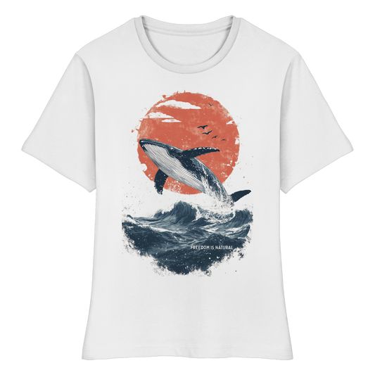 Wal Watercolor Style - Fitted Ladies Organic Shirt