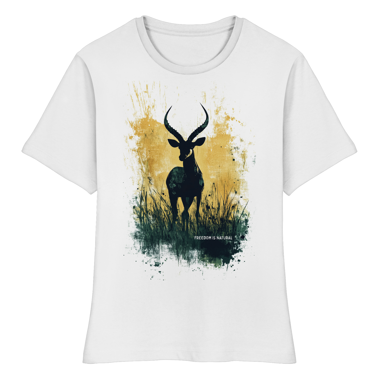 Antilope Watercolor Style - Fitted Ladies Organic Shirt