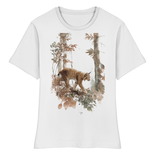 Luchs Watercolor Style - Fitted Ladies Organic Shirt