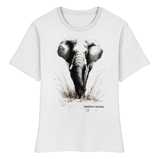 Elefant Sketch Art Style - Fitted Ladies Organic Shirt