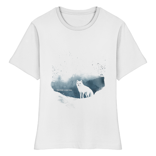 Schneefuchs Watercolor Style - Fitted Ladies Organic Shirt