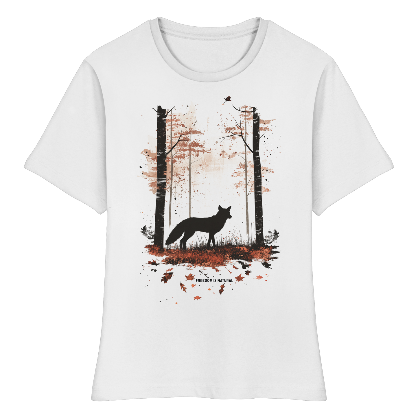 Fuchs Watercolor Style - Fitted Ladies Organic Shirt