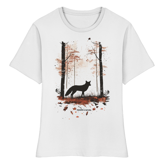 Fuchs Watercolor Style - Fitted Ladies Organic Shirt