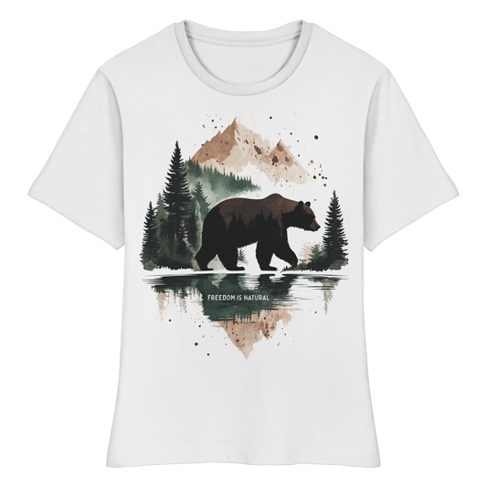 Bär Watercolor Style - Fitted Ladies Organic Shirt