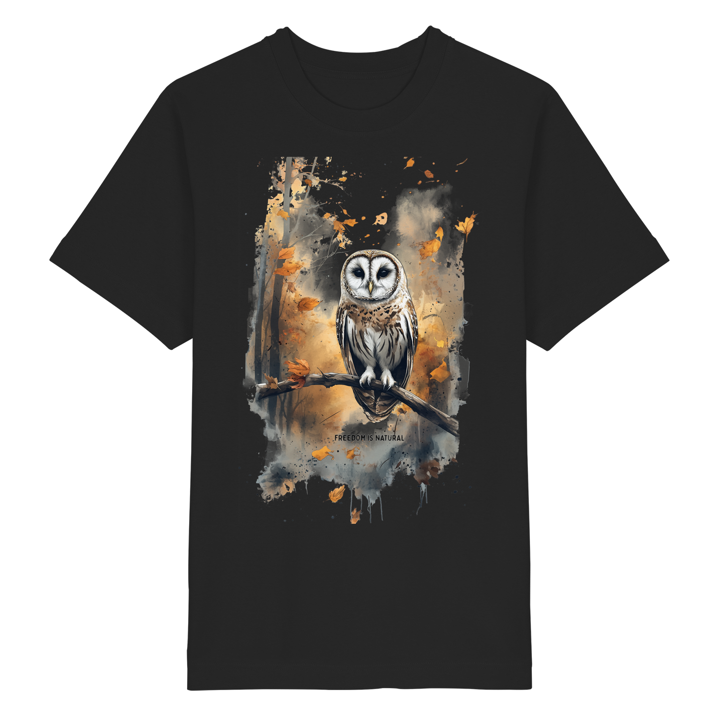 Eule Watercolor Style - Heavy Oversized Organic Shirt