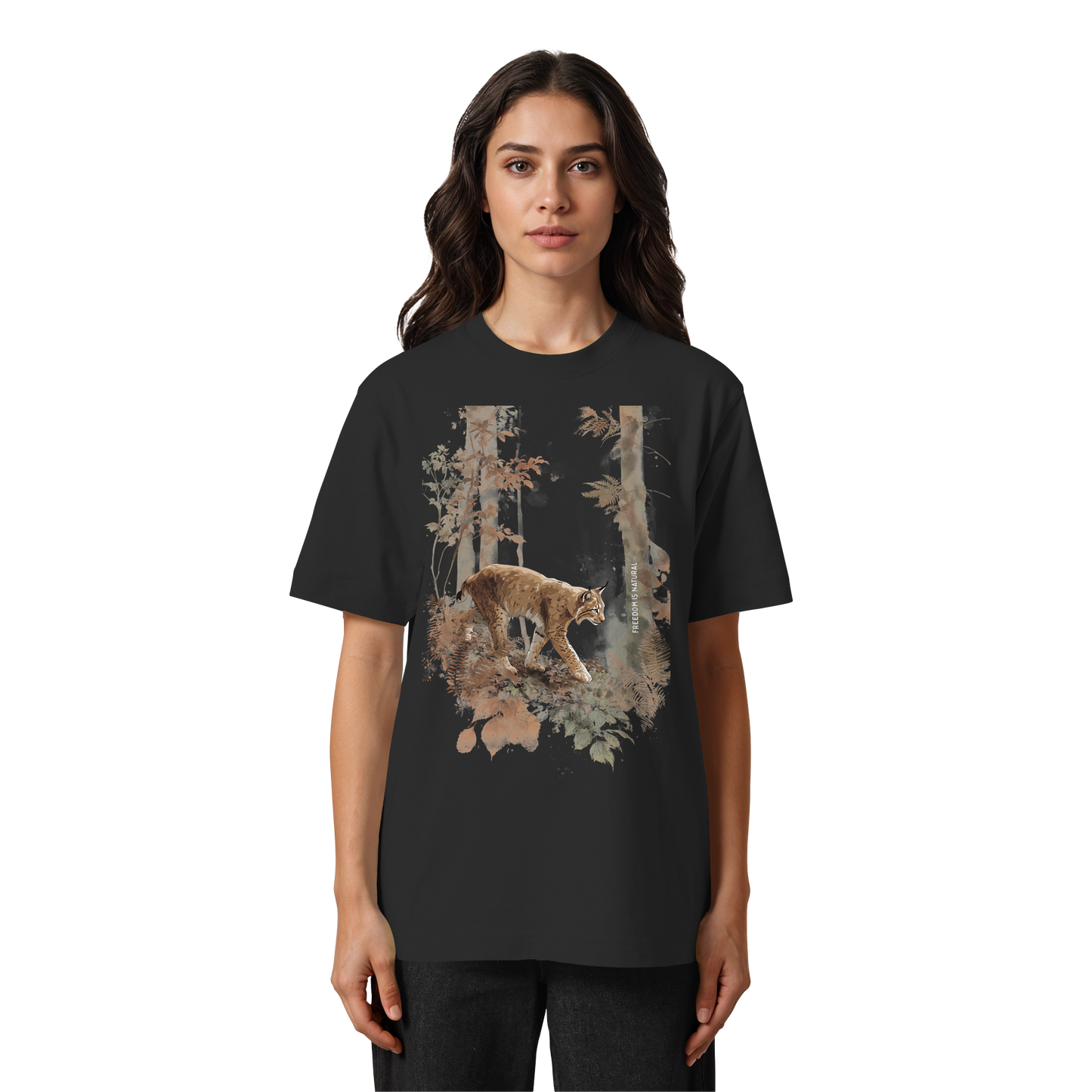 Luchs Watercolor Style - Heavy Oversized Organic Shirt