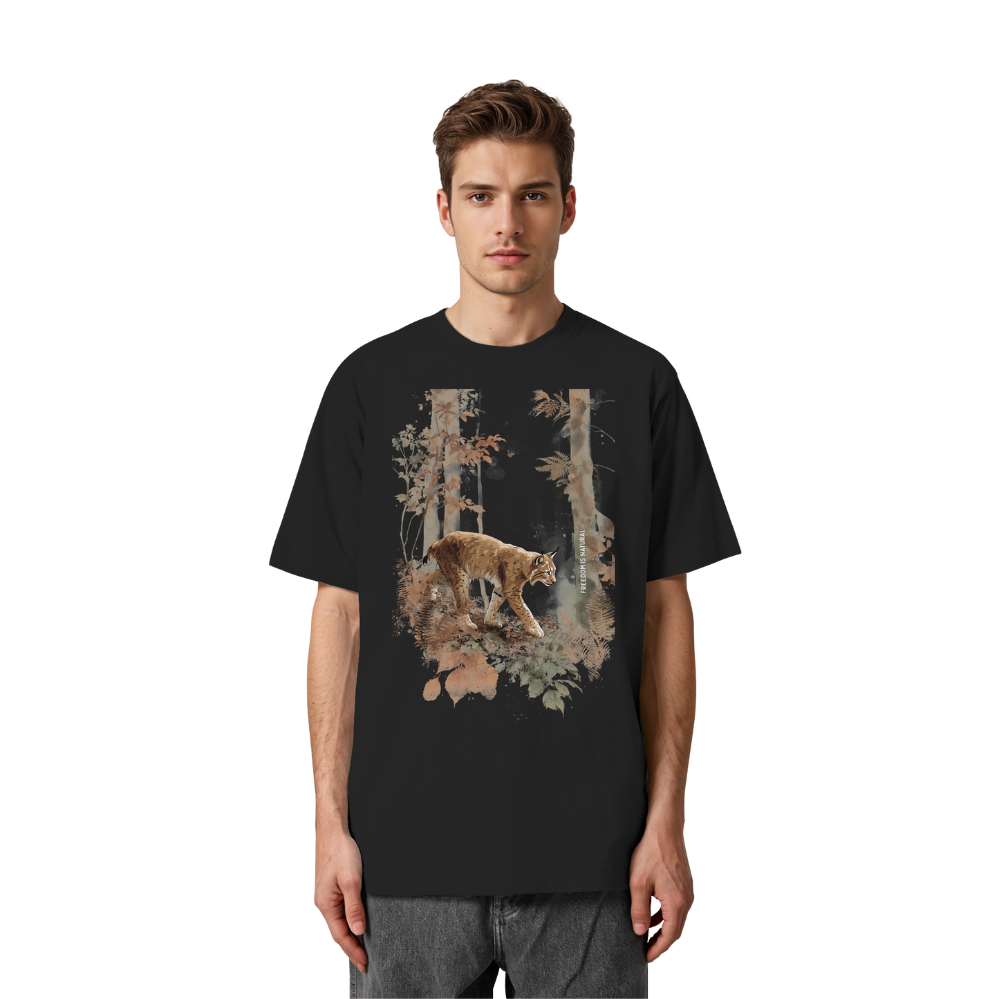 Luchs Watercolor Style - Heavy Oversized Organic Shirt