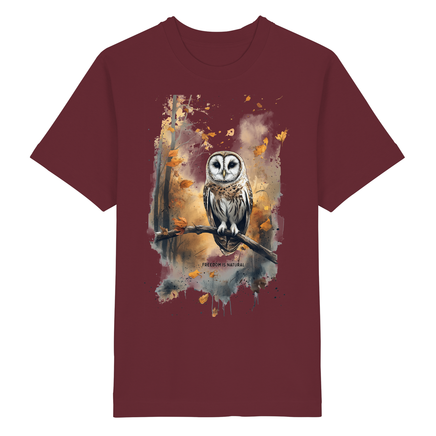 Eule Watercolor Style - Heavy Oversized Organic Shirt