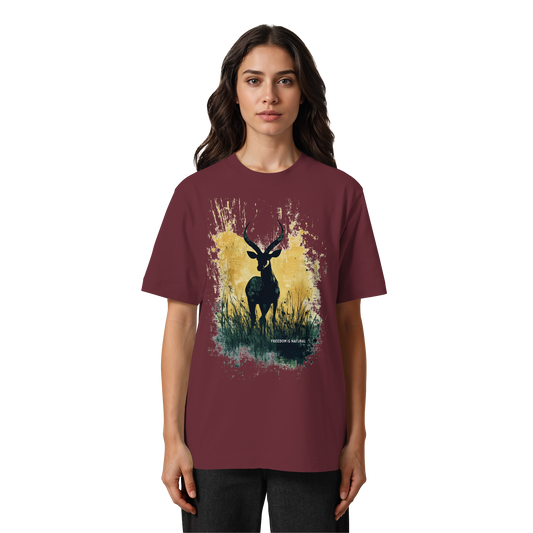 Antilope Watercolor Style - Heavy Oversized Organic Shirt