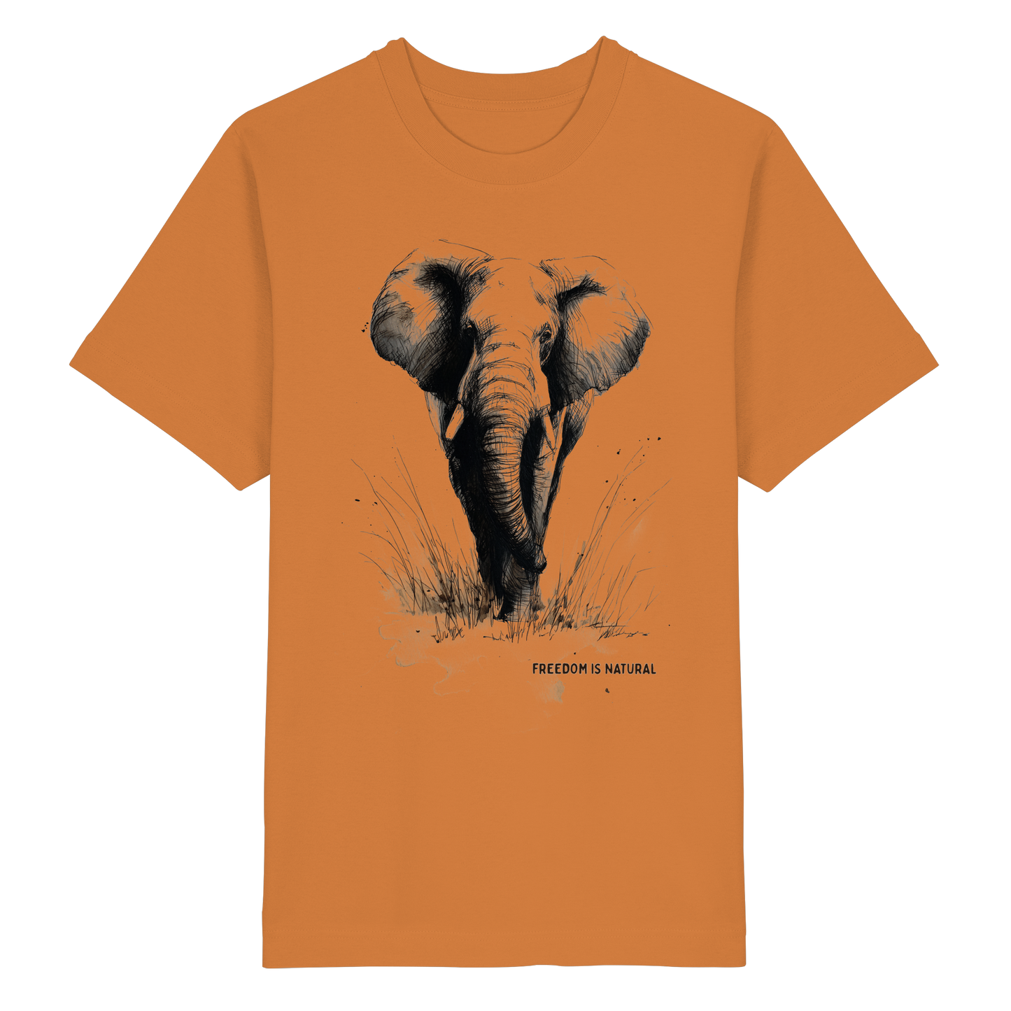 Elefant Sketch Art Style - Heavy Oversized Organic Shirt