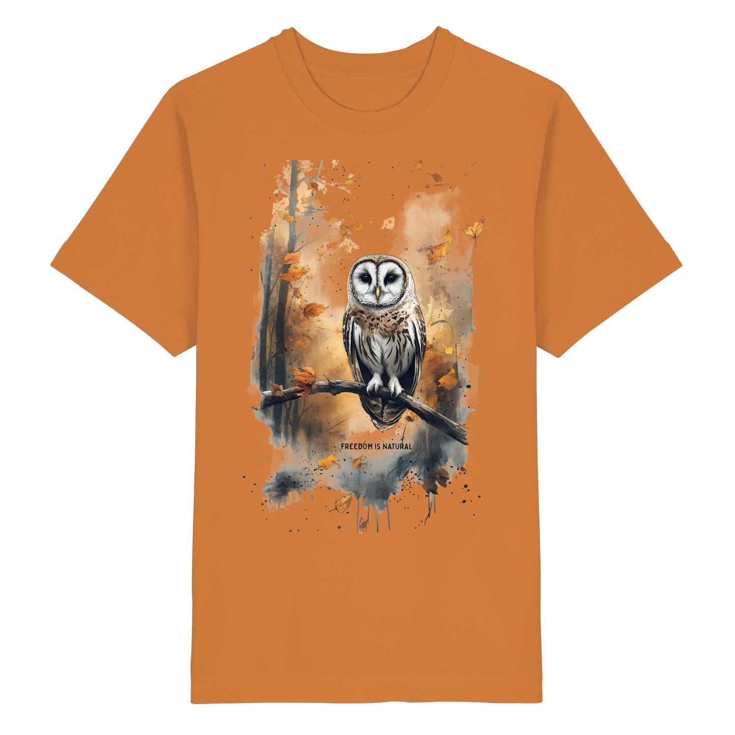 Eule Watercolor Style - Heavy Oversized Organic Shirt