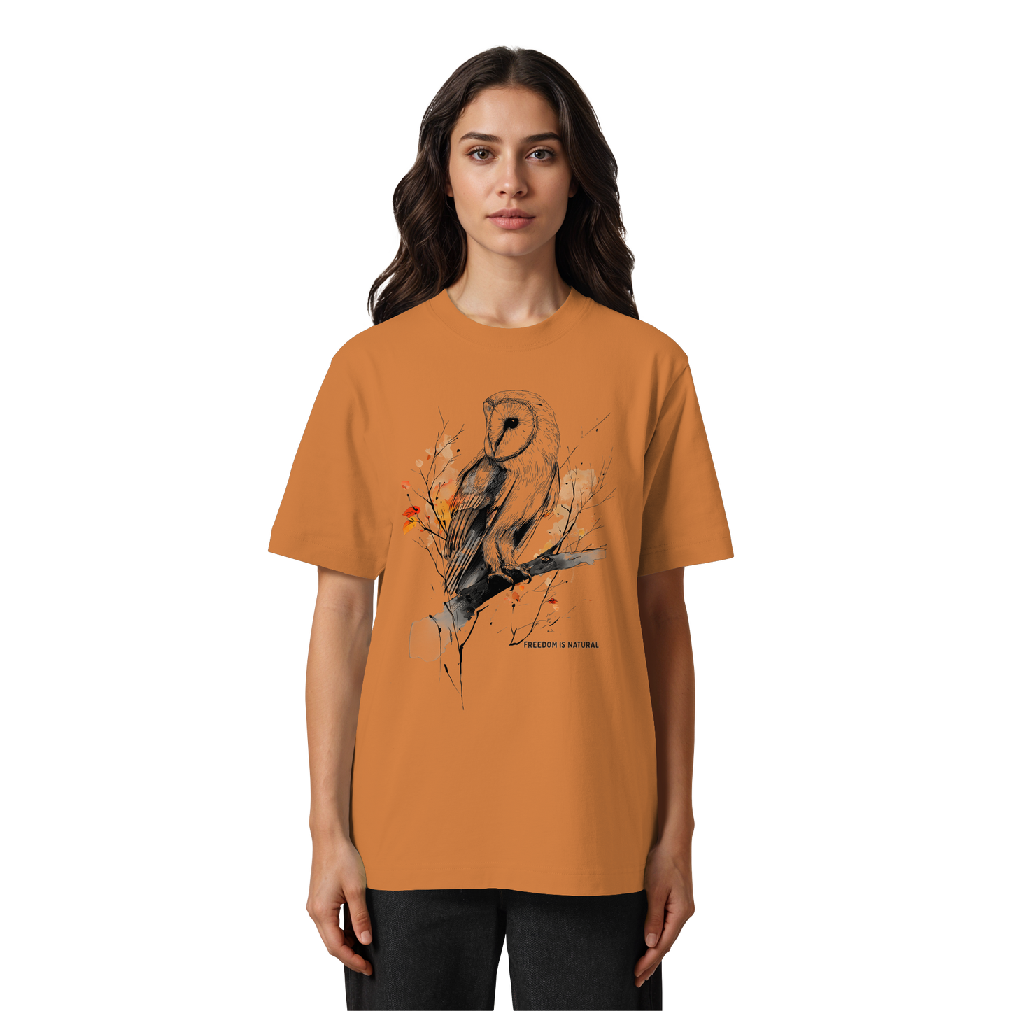 Eule Sketch Art Style - Heavy Oversized Organic Shirt