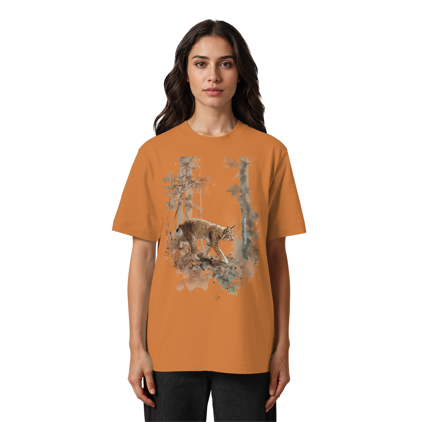 Luchs Watercolor Style - Heavy Oversized Organic Shirt
