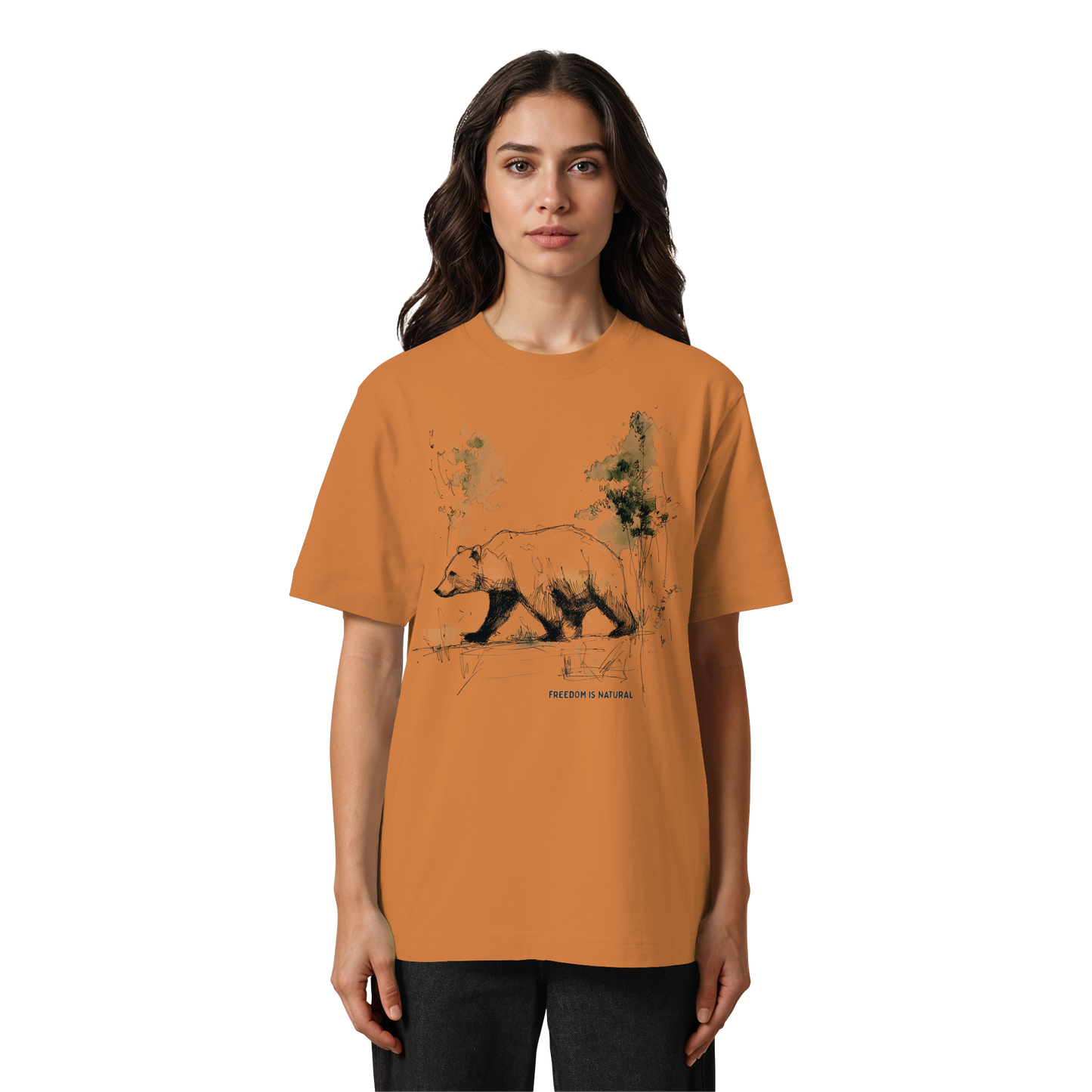 Bär Sketch Art Style - Heavy Oversized Organic Shirt