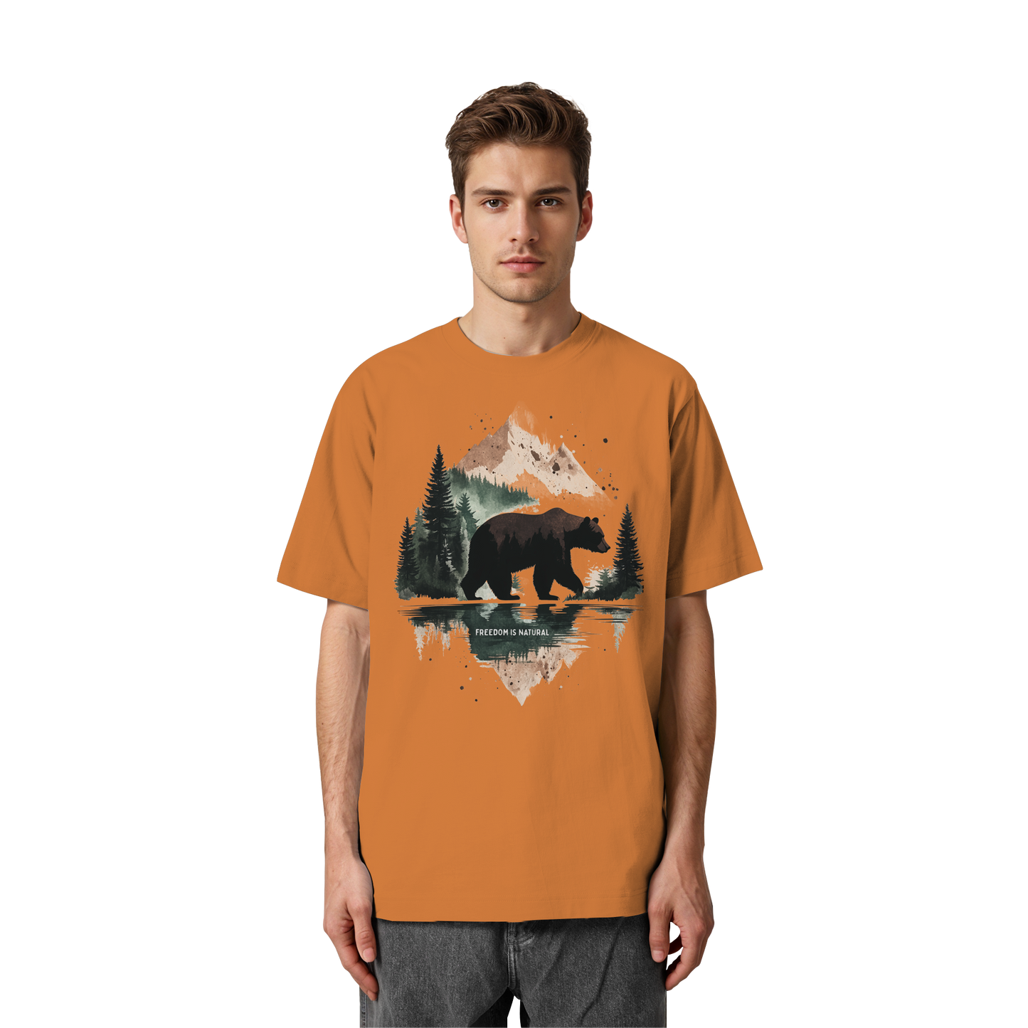 Bär Watercolor Style - Heavy Oversized Organic Shirt