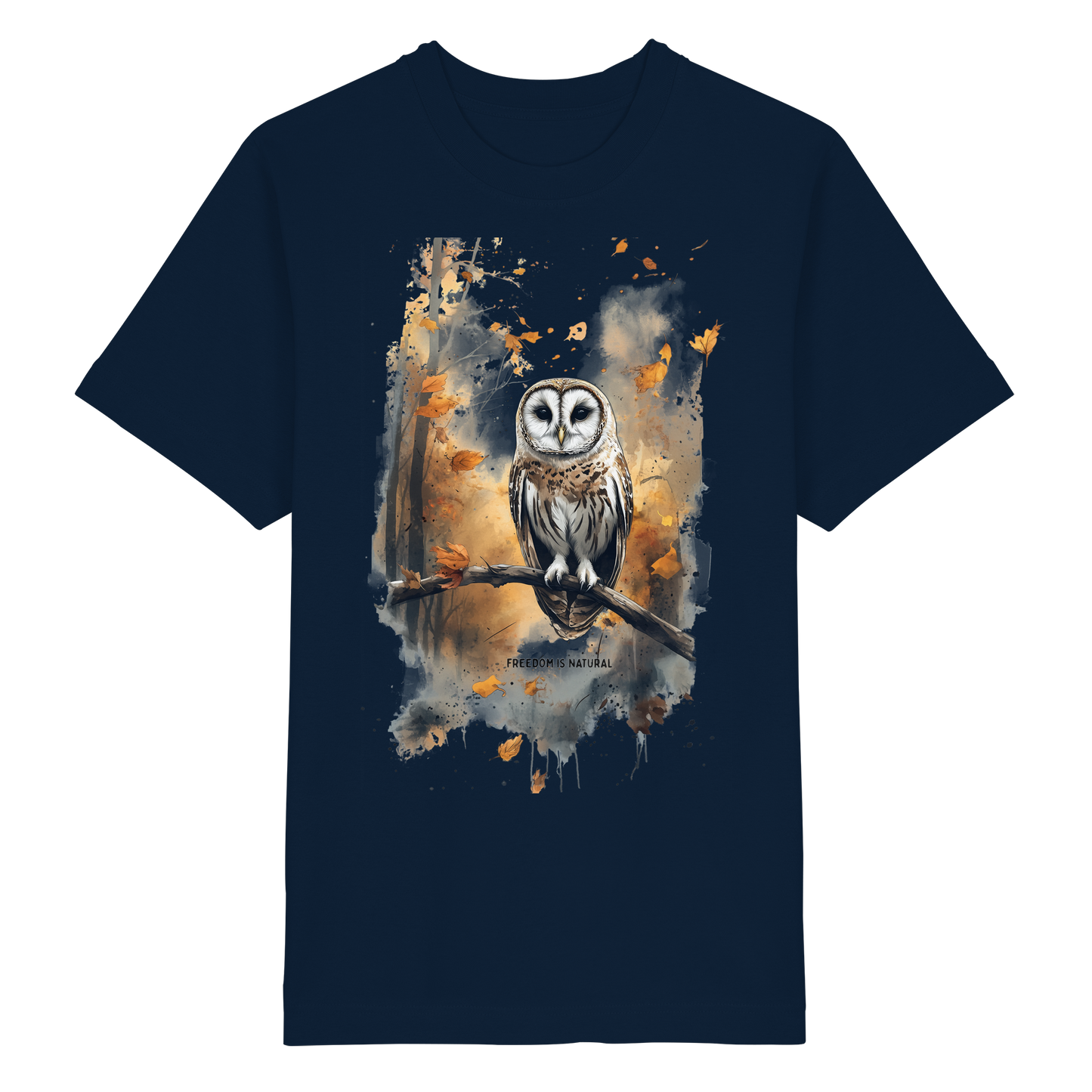 Eule Watercolor Style - Heavy Oversized Organic Shirt