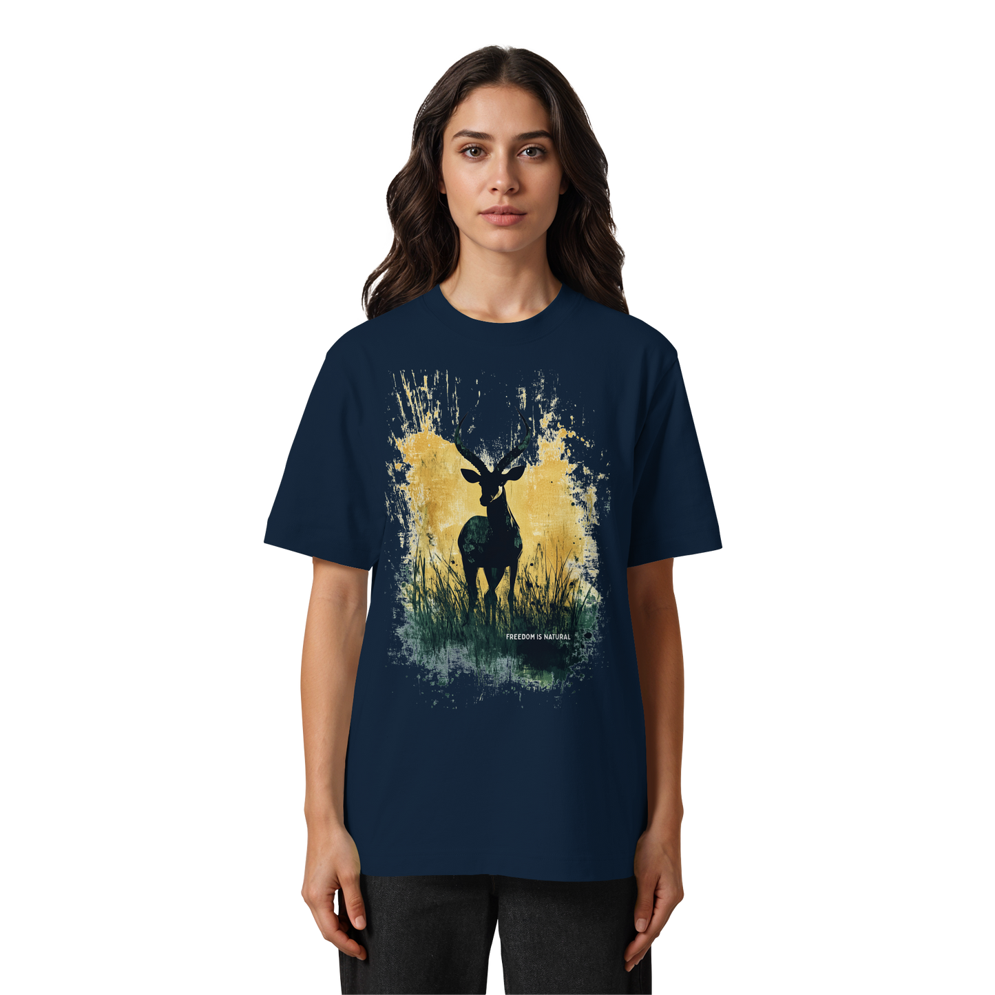 Antilope Watercolor Style - Heavy Oversized Organic Shirt