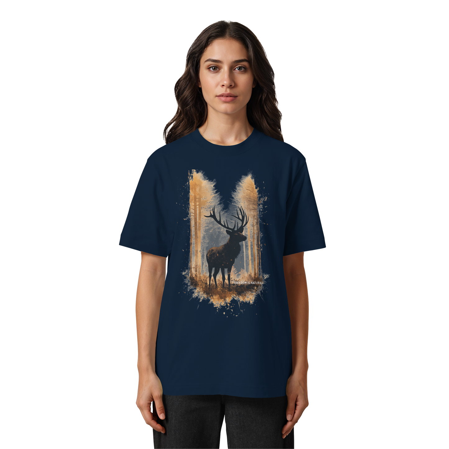 Hirsch Watercolor Style - Heavy Oversized Organic Shirt
