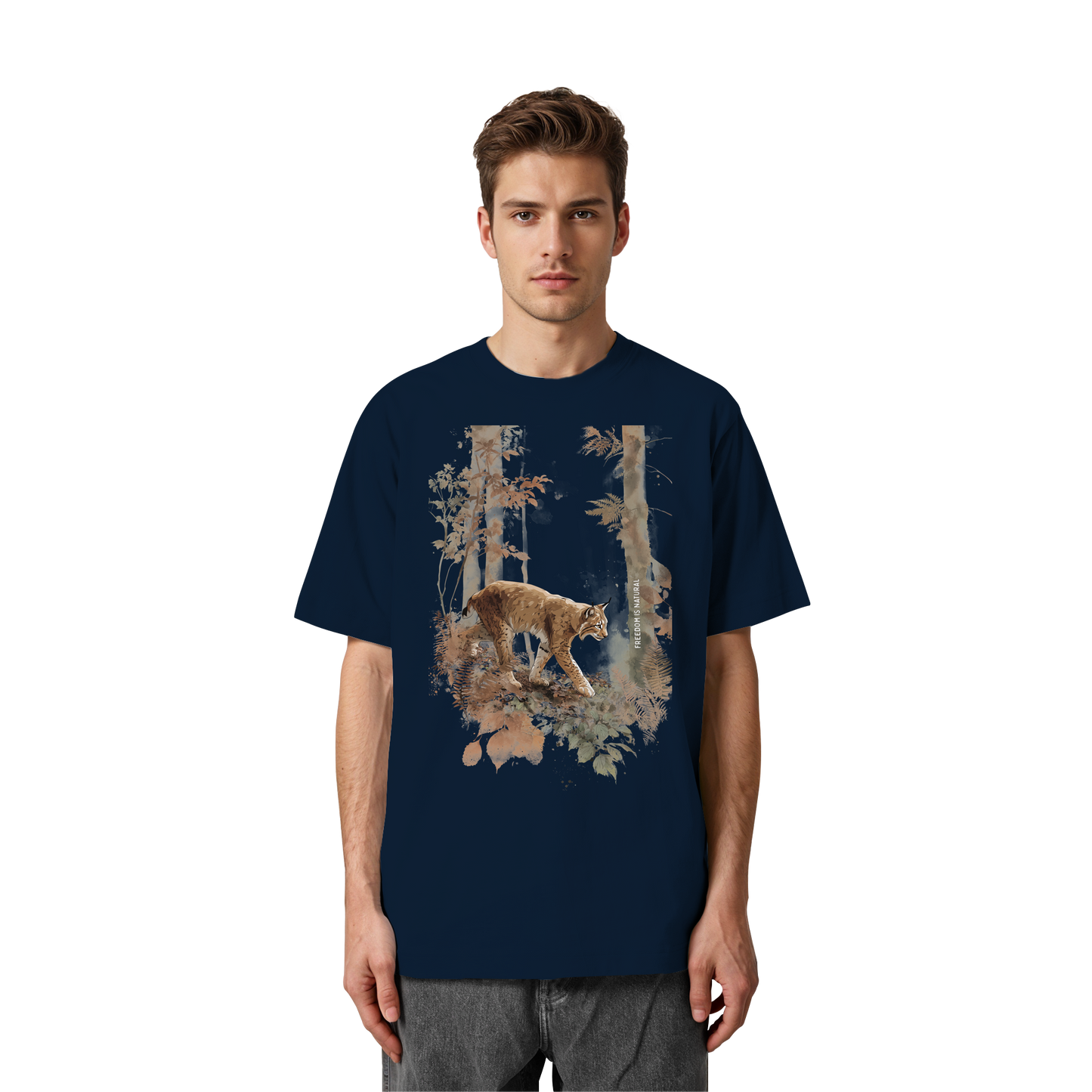 Luchs Watercolor Style - Heavy Oversized Organic Shirt