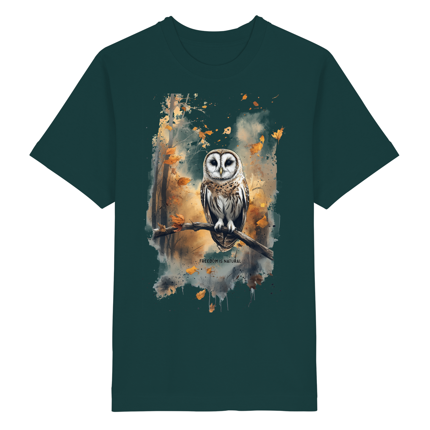 Eule Watercolor Style - Heavy Oversized Organic Shirt