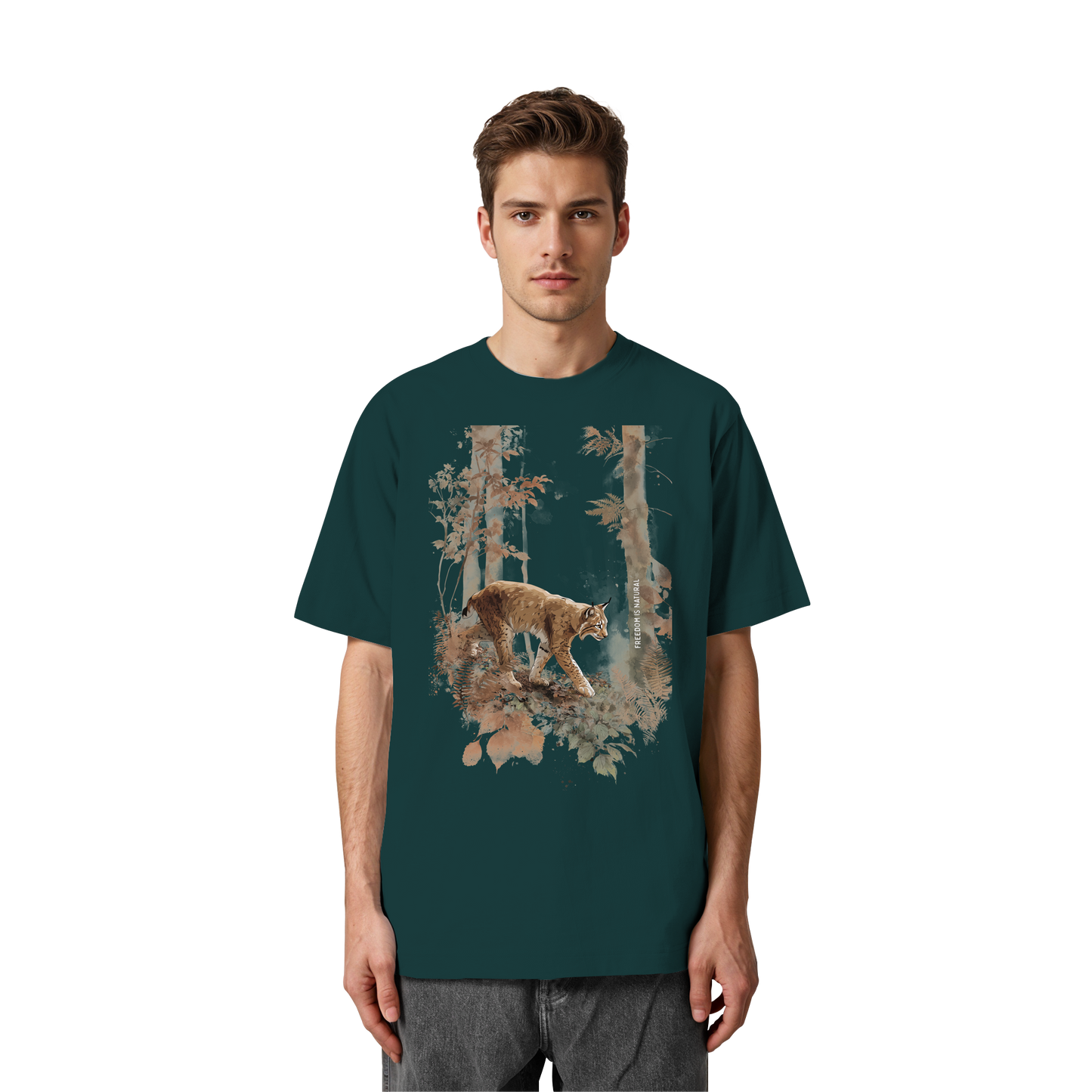 Luchs Watercolor Style - Heavy Oversized Organic Shirt