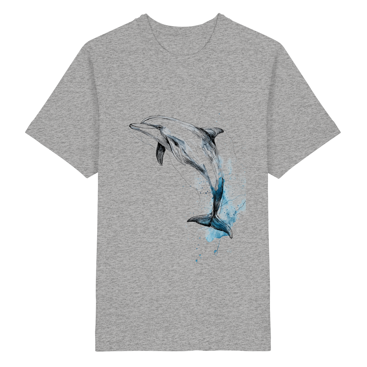 Delphin Watercolor Style - Heavy Oversized Organic Shirt