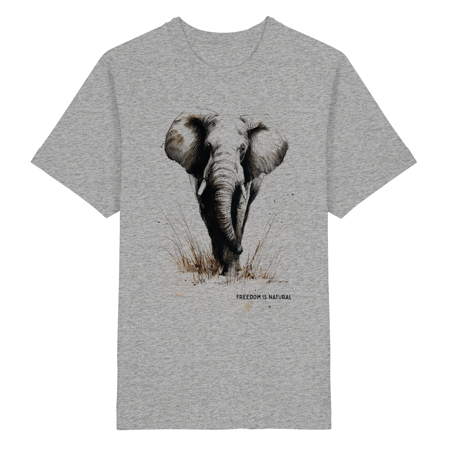 Elefant Sketch Art Style - Heavy Oversized Organic Shirt