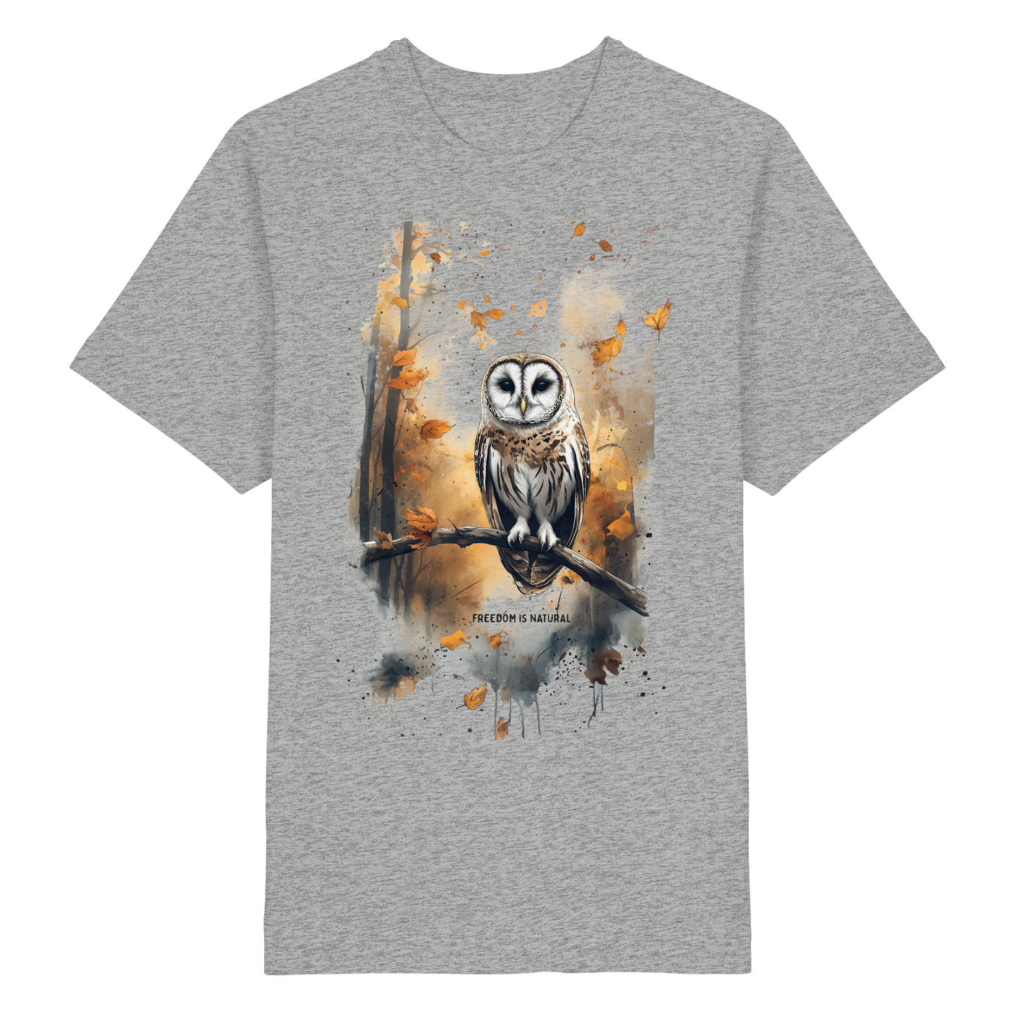 Eule Watercolor Style - Heavy Oversized Organic Shirt