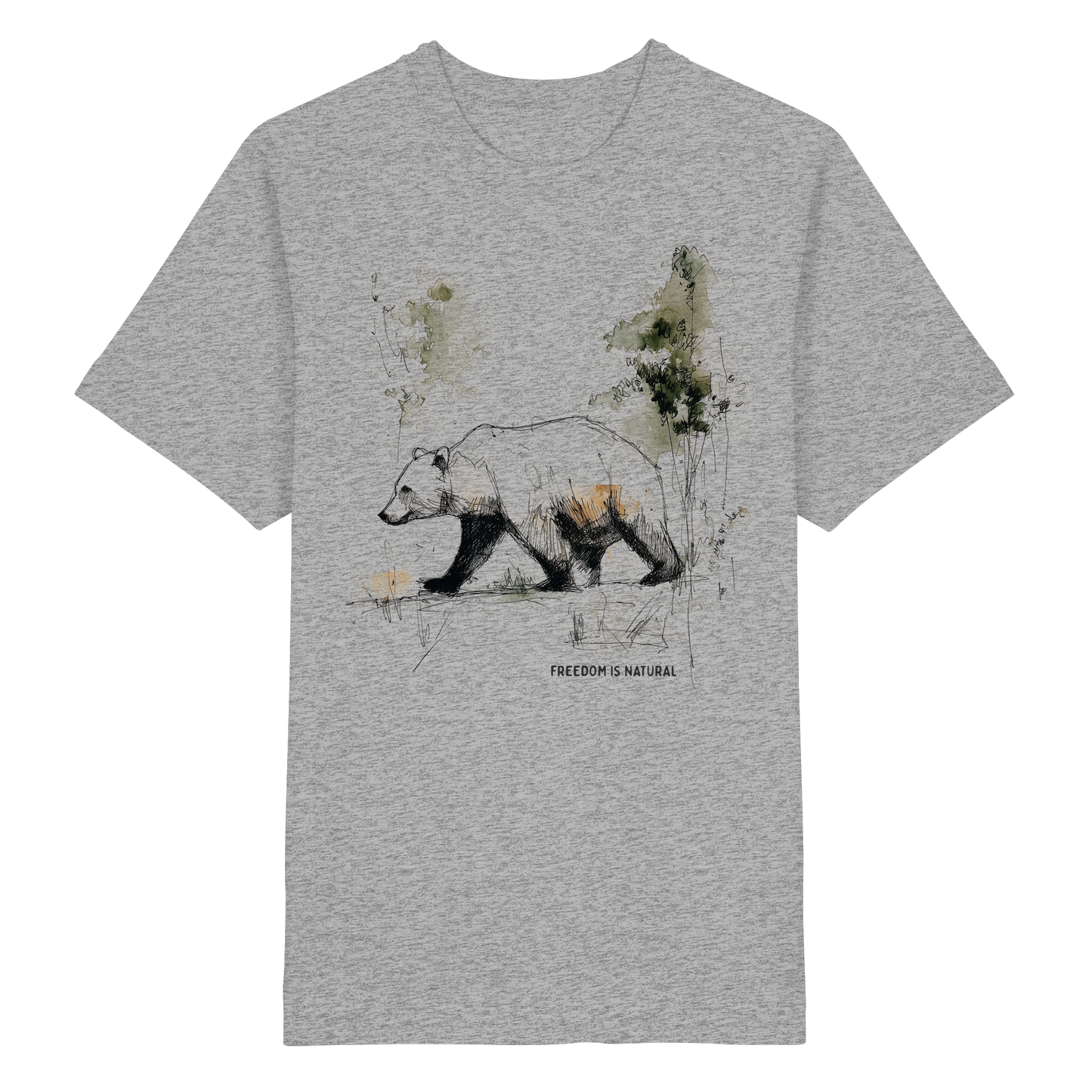 Bär Sketch Art Style - Heavy Oversized Organic Shirt