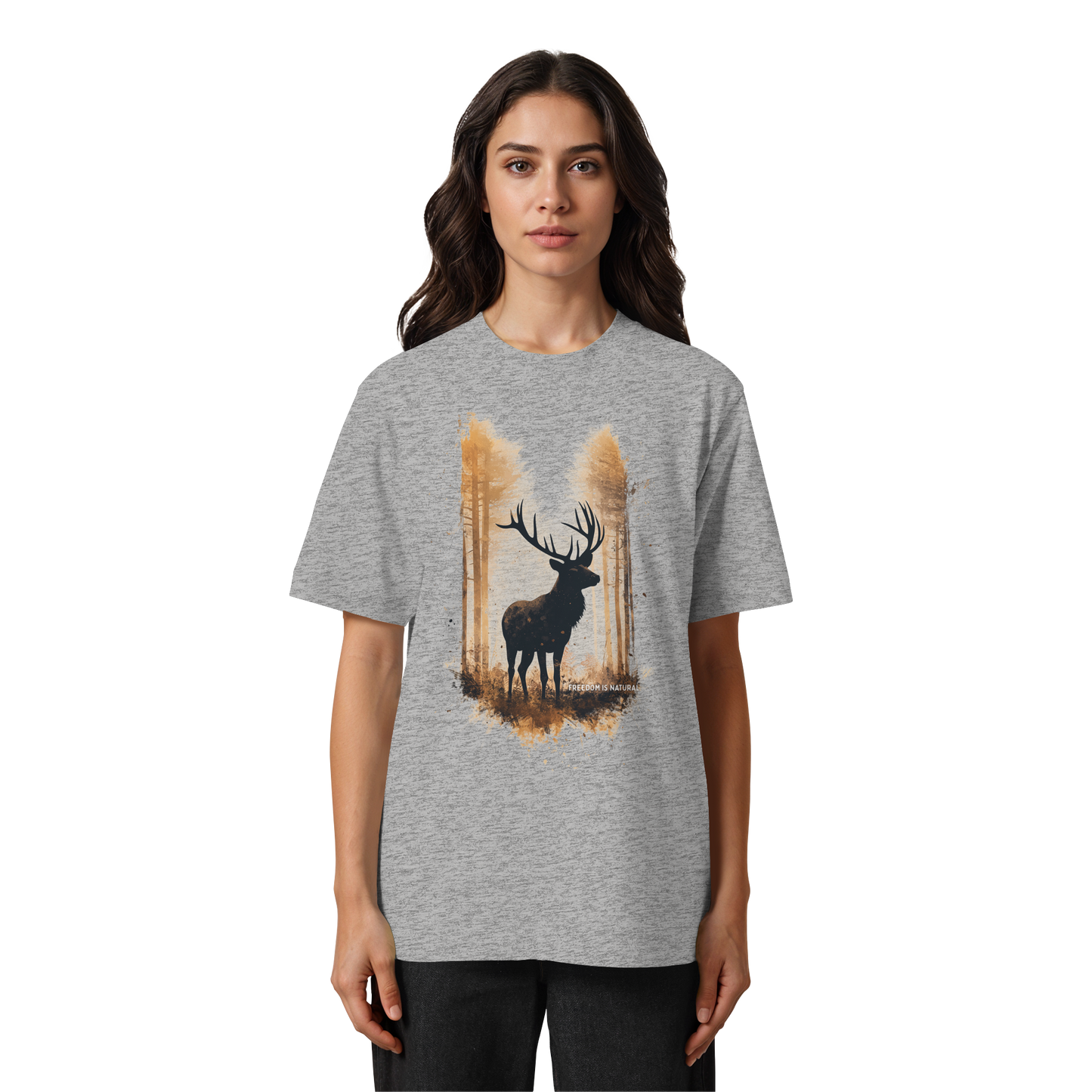Hirsch Watercolor Style - Heavy Oversized Organic Shirt