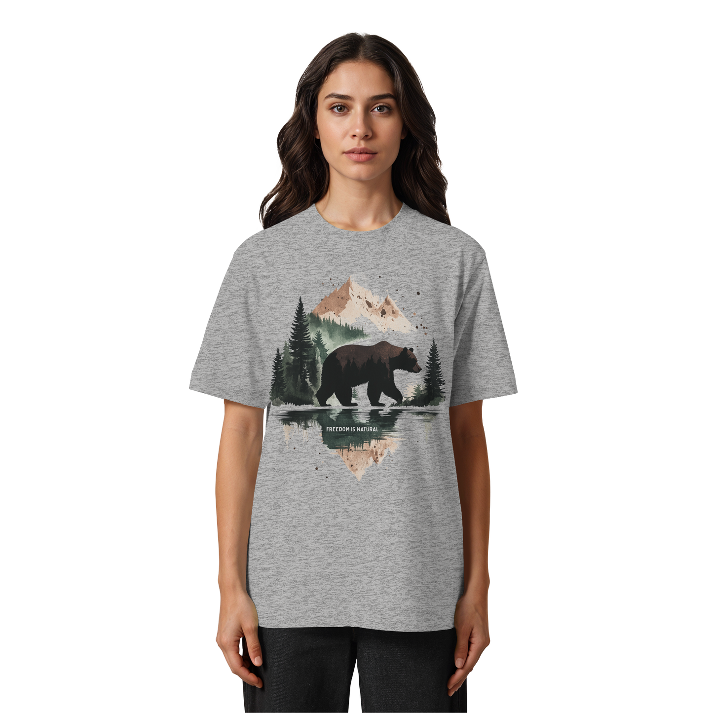 Bär Watercolor Style - Heavy Oversized Organic Shirt