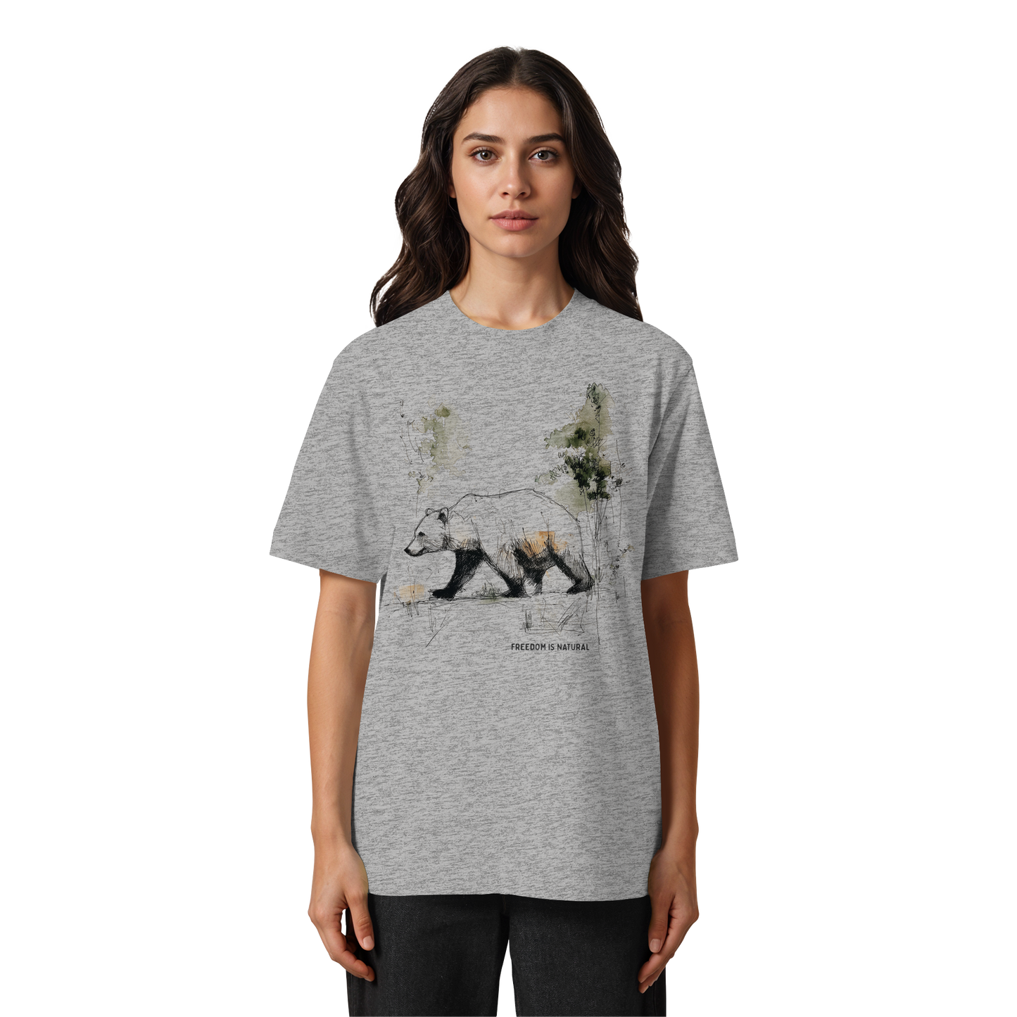 Bär Sketch Art Style - Heavy Oversized Organic Shirt