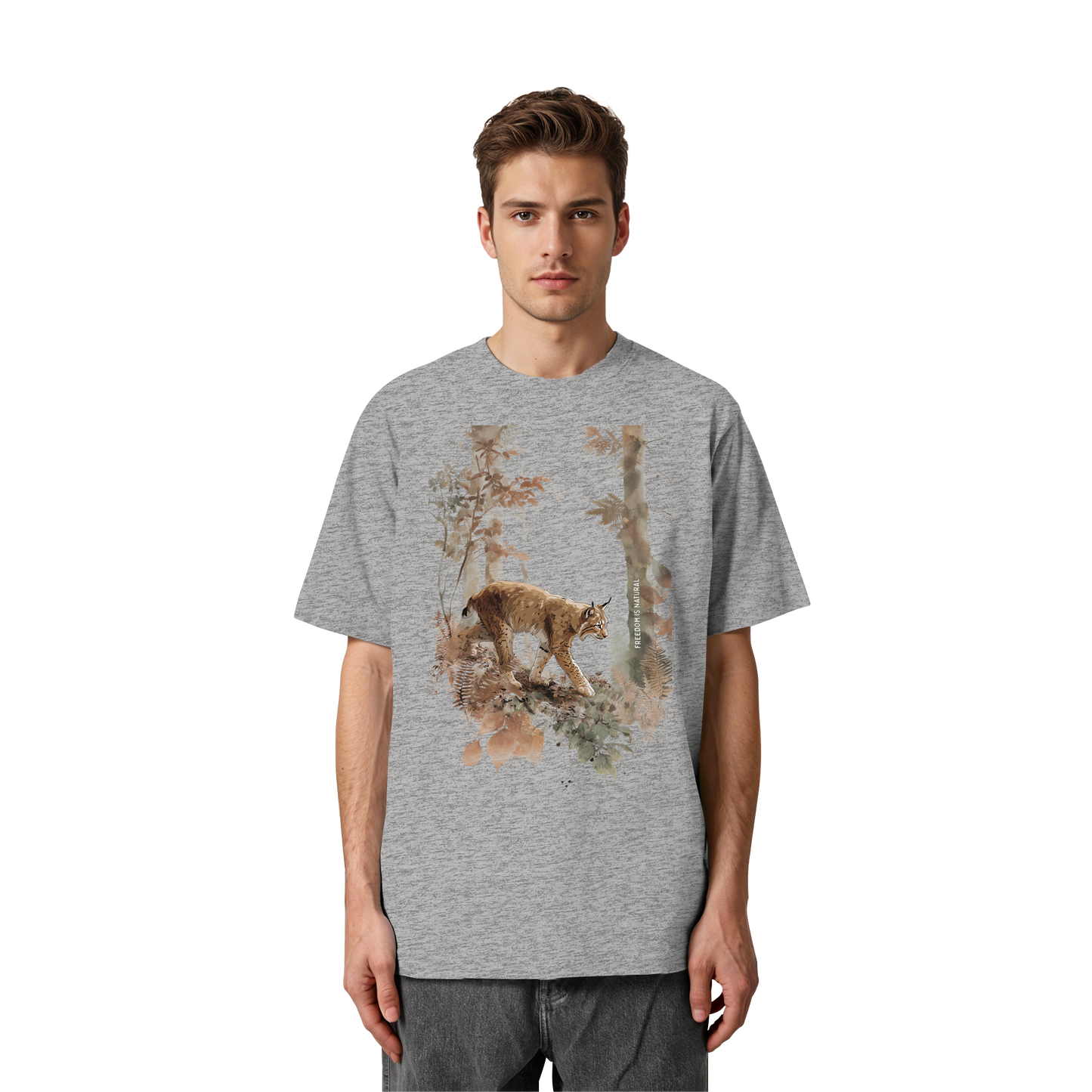 Luchs Watercolor Style - Heavy Oversized Organic Shirt