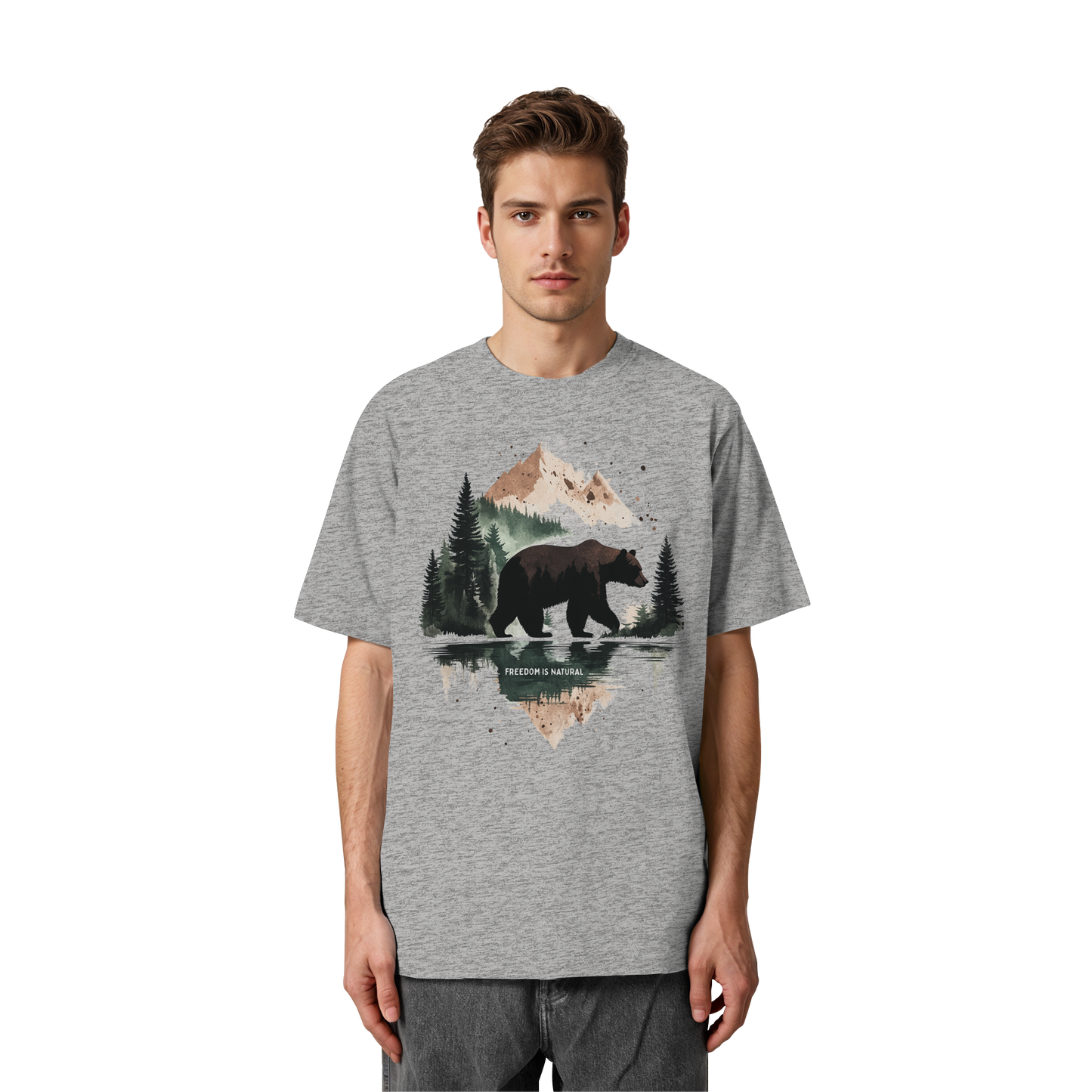 Bär Watercolor Style - Heavy Oversized Organic Shirt