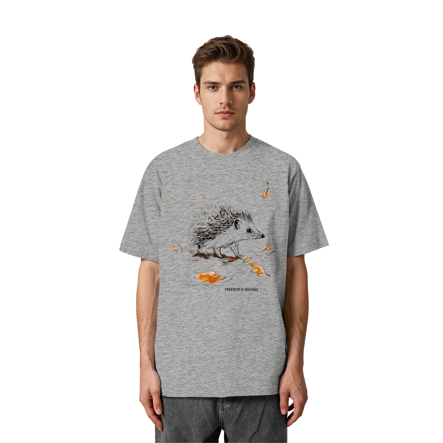 Igel Sketch Art Style - Heavy Oversized Organic Shirt