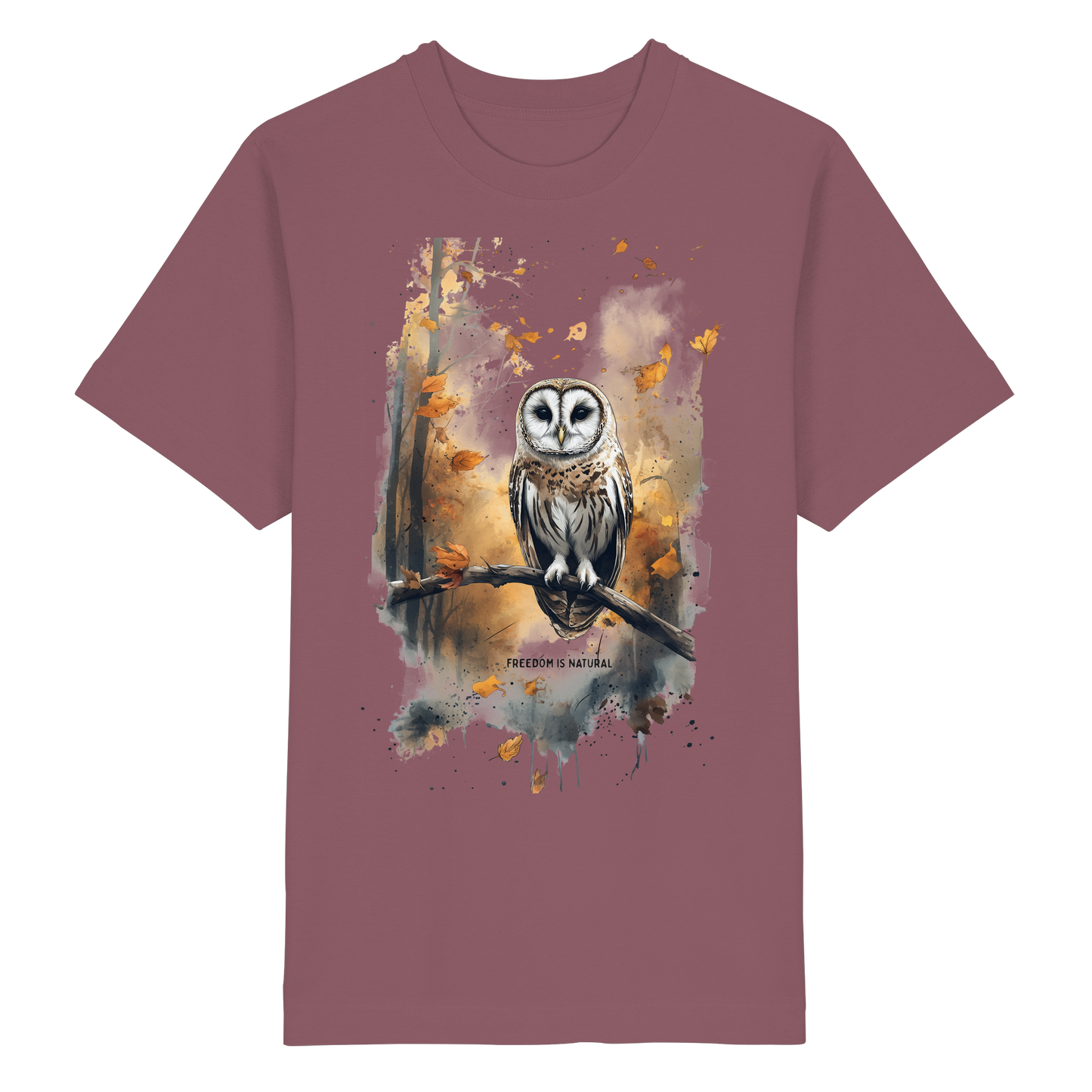 Eule Watercolor Style - Heavy Oversized Organic Shirt